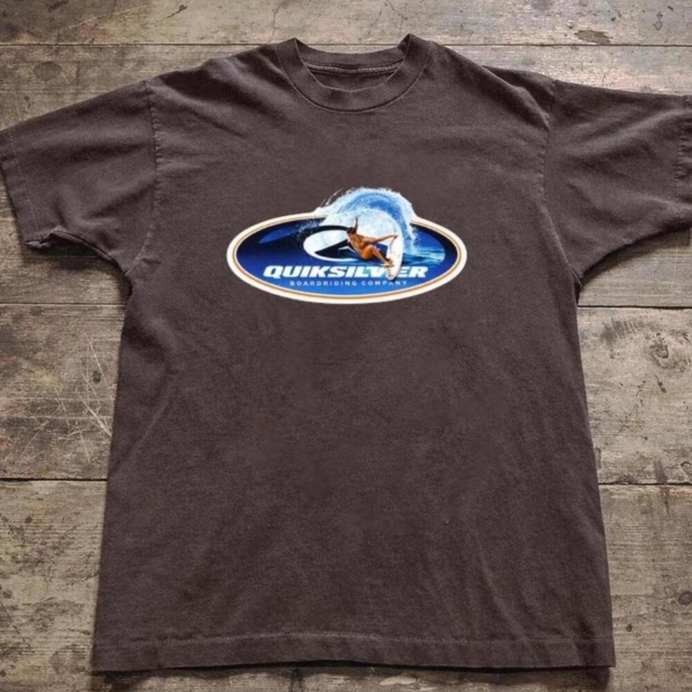 Gildan Men Brown T-Shirt Quiksilver Brown Surf Tee 1